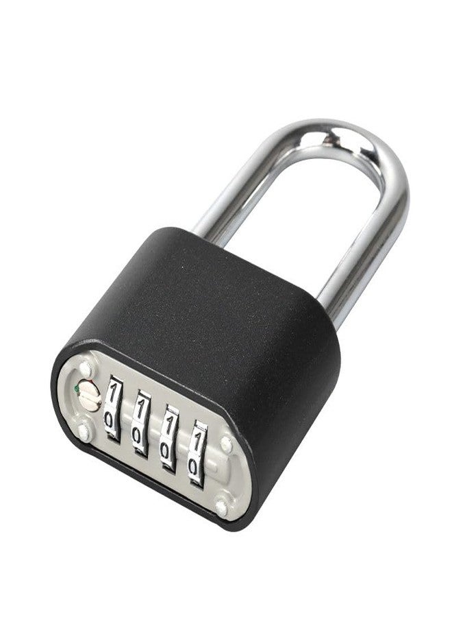 Jukusa Heavy Duty 4-Digit Combination Steel Padlock | Resettable Code Lock with 10,000 Combinations & 8mm Hardened Steel Shackle | High Security Metal Padlock for Gym, Locker, Gate & Travel (Black) - Image 2